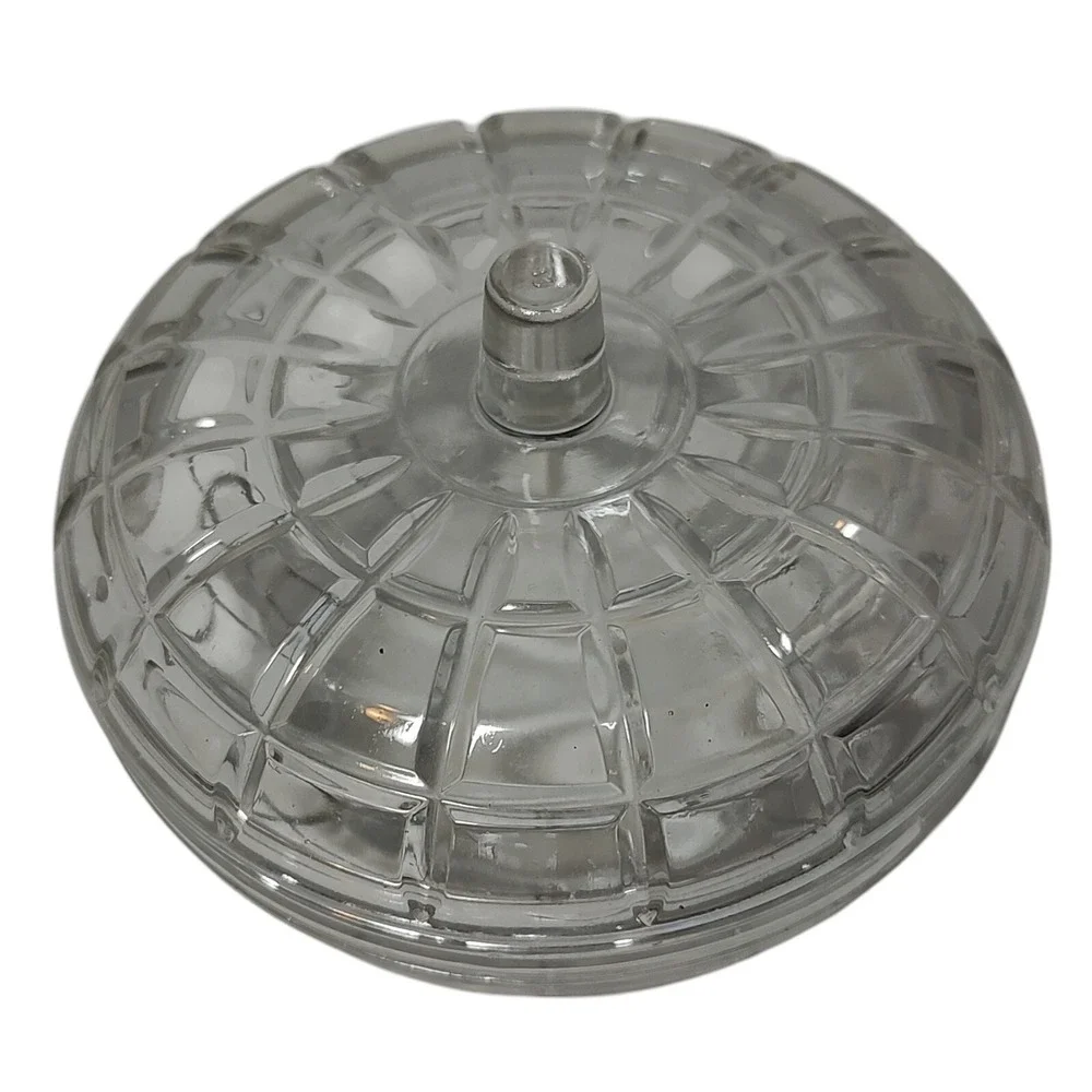Vintage‎ Borgonovo Apple Sugar Bowl Clear Glass Trinket Dish With Lid Italy